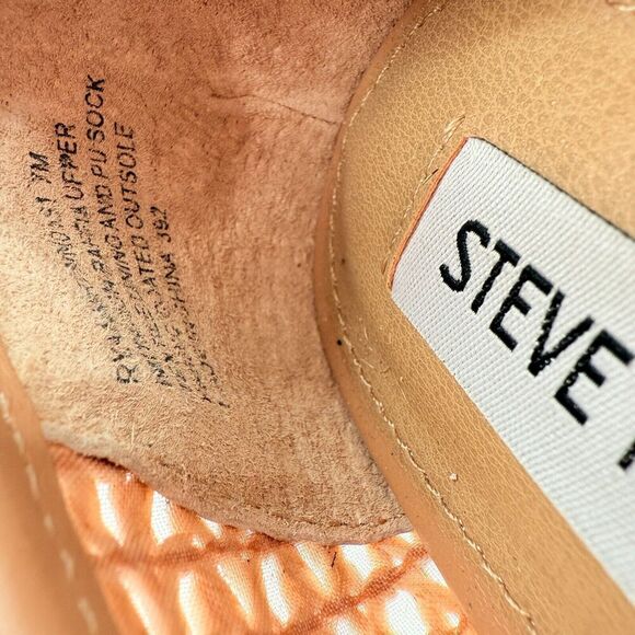 Steve Madden Womens Ryann Chain Loafers Beige Pink Rafia Square Toe Size 7 - Picture 10 of 13